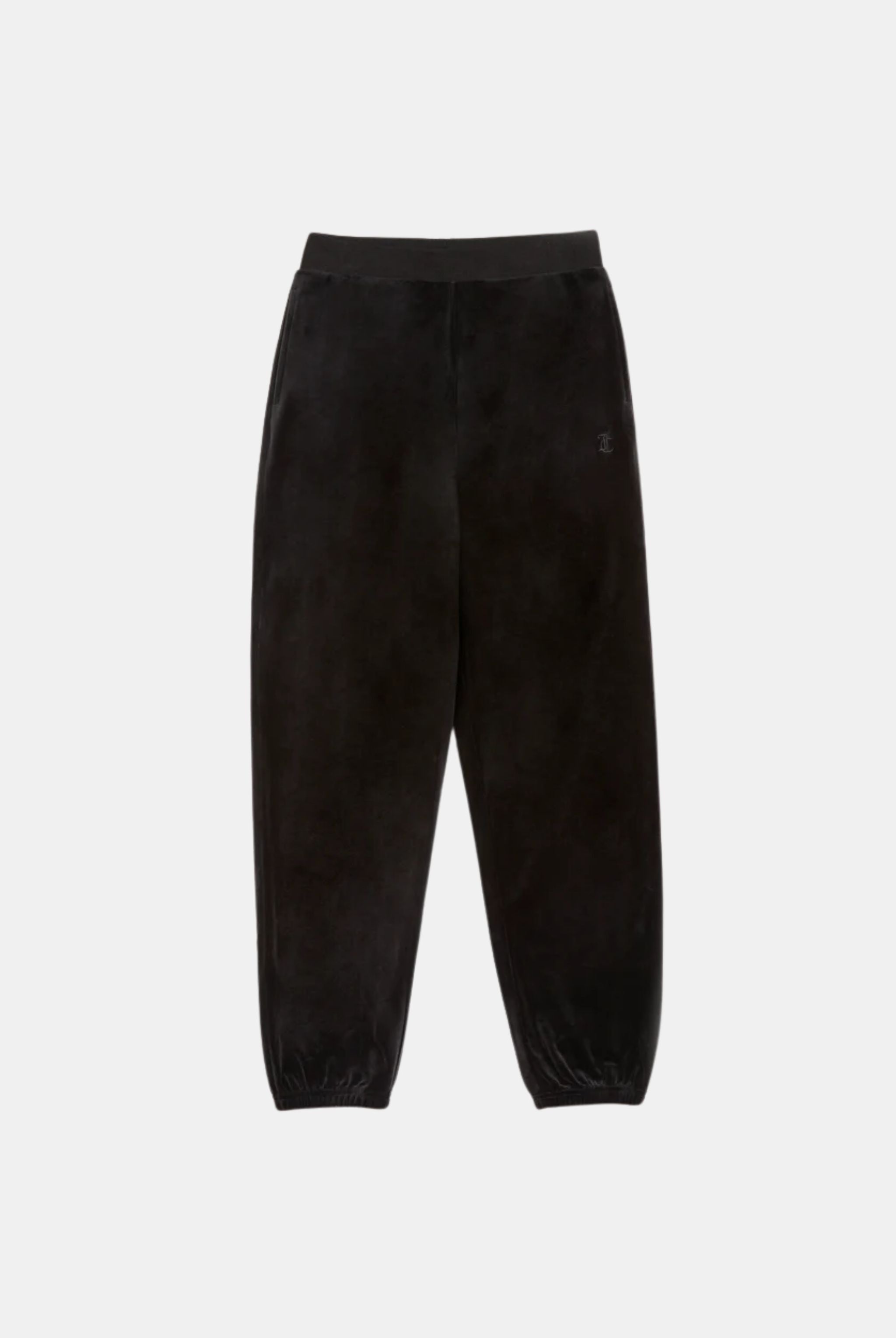 BLACK CLASSIC VELOUR CUFFED RELAXED JOGGERS – X Black