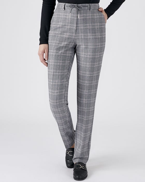 Damart Tie-waist Detail Check Trousers Damart Tie-waist Detail Check Trousers