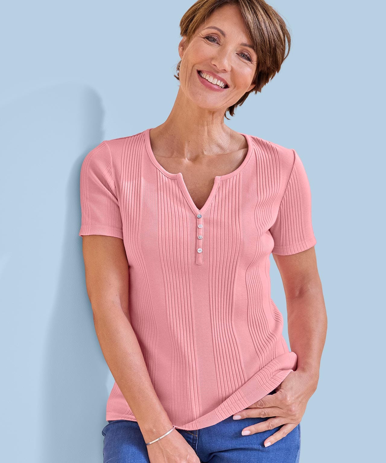 Damart Ribbed Notch Neck shirt Damart Ribbed Notch Neck shirt