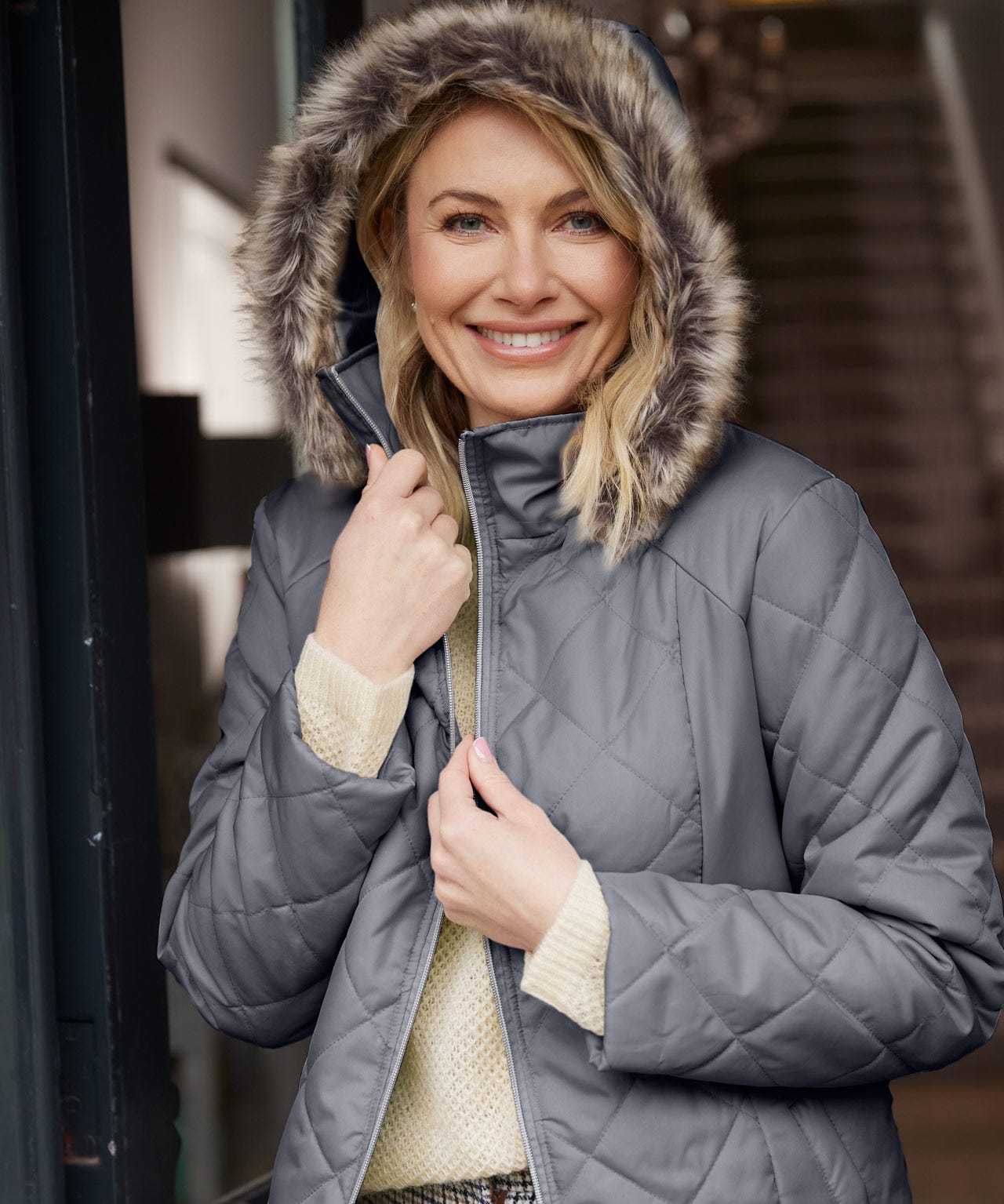Damart Grey Padded Parka Damart Grey Padded Parka