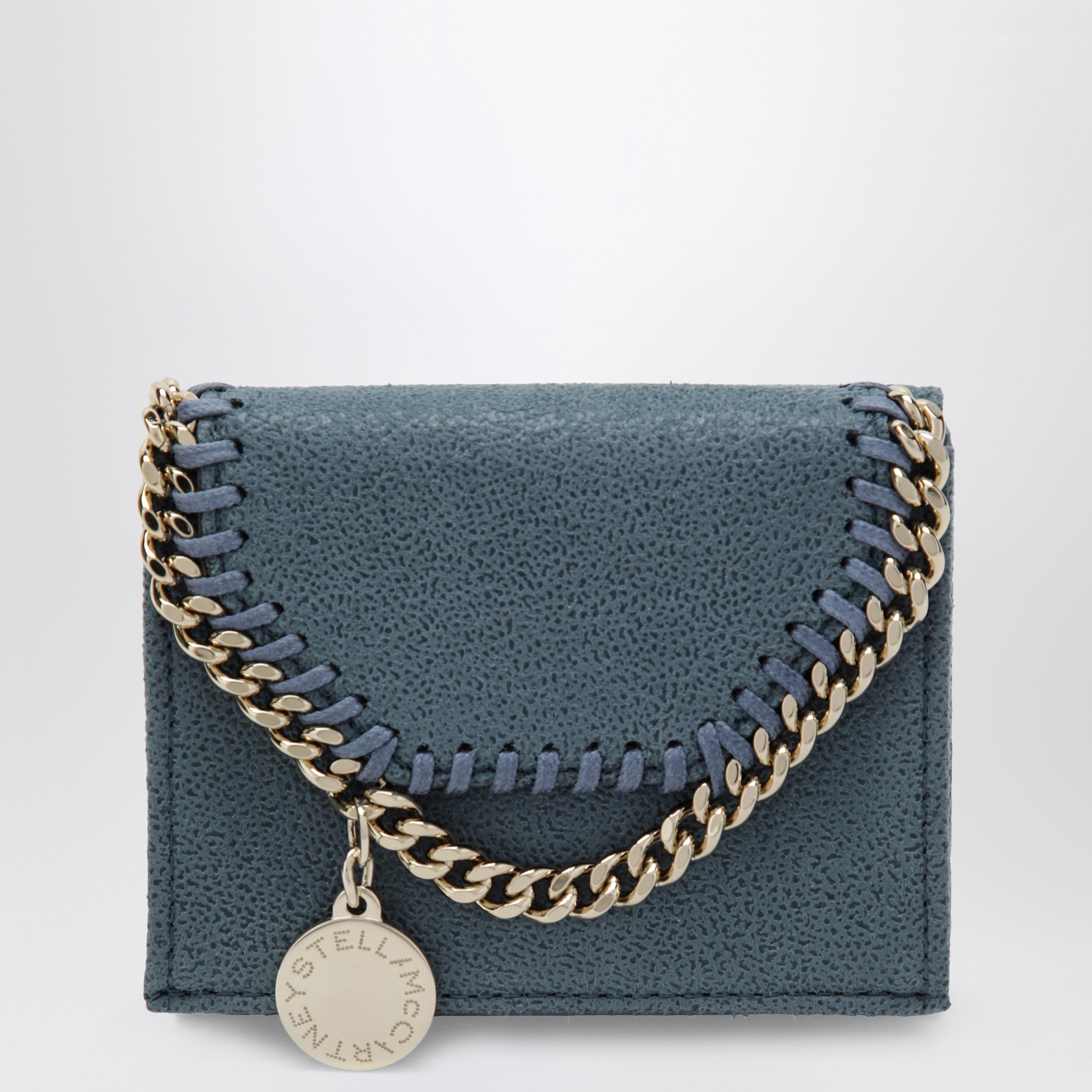 Light Blue Falabella Trifold Wallet With Chain Light Blue Falabella Trifold Wallet With Chain