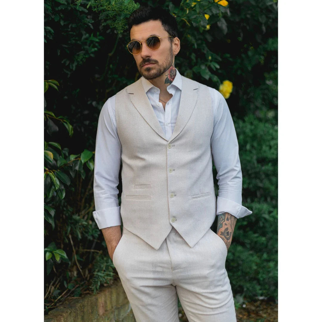 TP- – Men’s Summer Suit Waistcoat Trousers Linen Formal Cream Beige Wedding – ” Vest ” Trousers TP- – Men’s Summer Suit Waistcoat Trousers Linen Formal Cream Beige Wedding – ” Vest ” Trousers