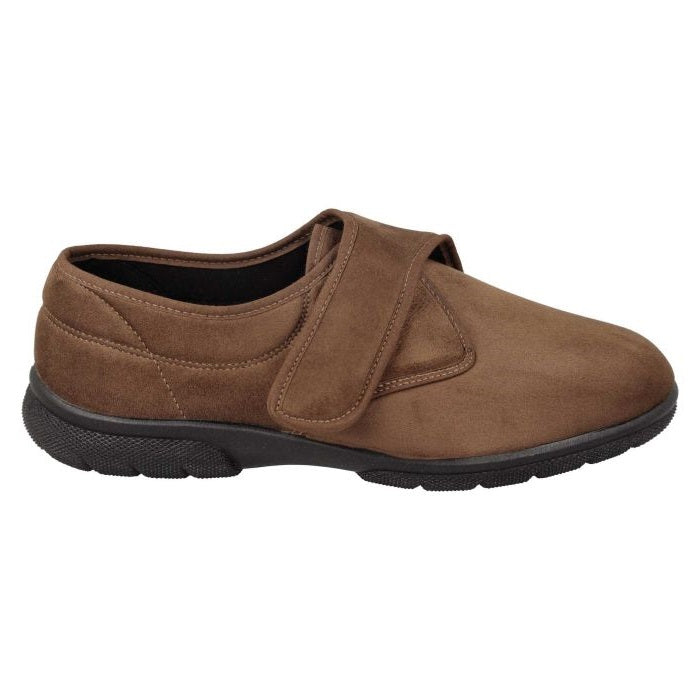 Men’s Wide Fit DB Edison Slippers, Tan Stretch Suedette V E – E Men’s Wide Fit DB Edison Slippers, Tan Stretch Suedette V E – E