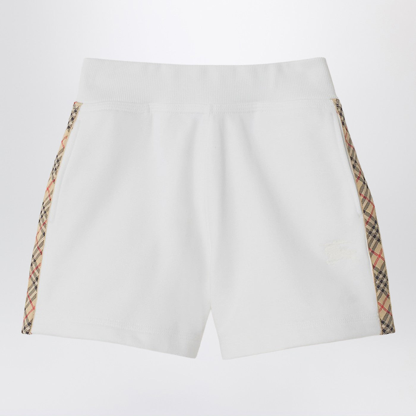 White Shorts with Check trims White Shorts with Check trims