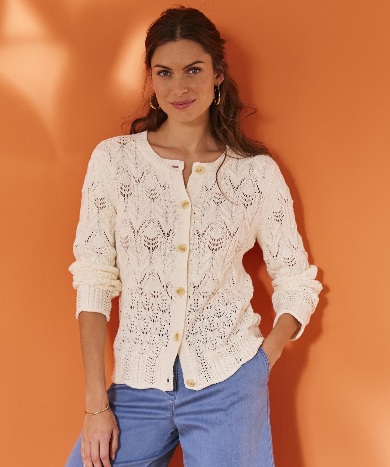 Damart Pointelle Look Cardigan Damart Pointelle Look Cardigan