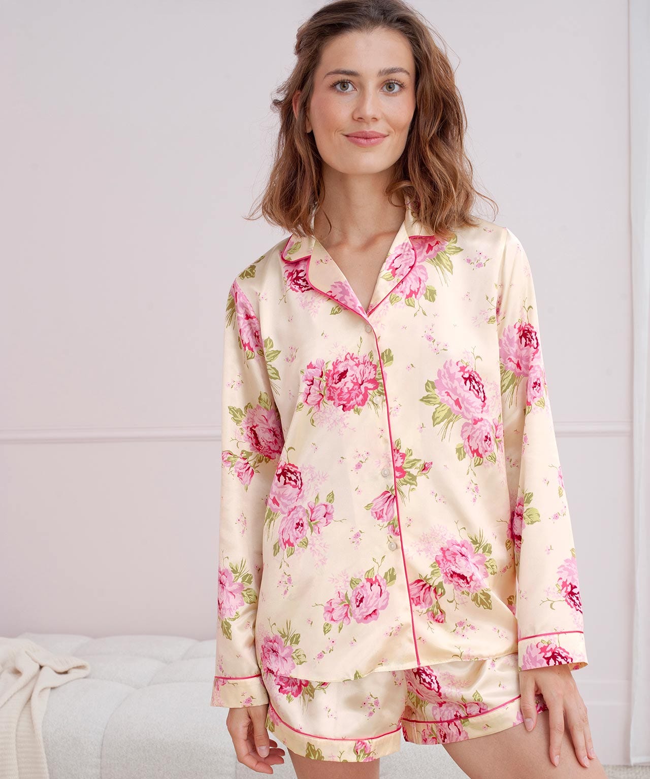 Damart Satin Print Short Pyjamas Damart Satin Print Short Pyjamas