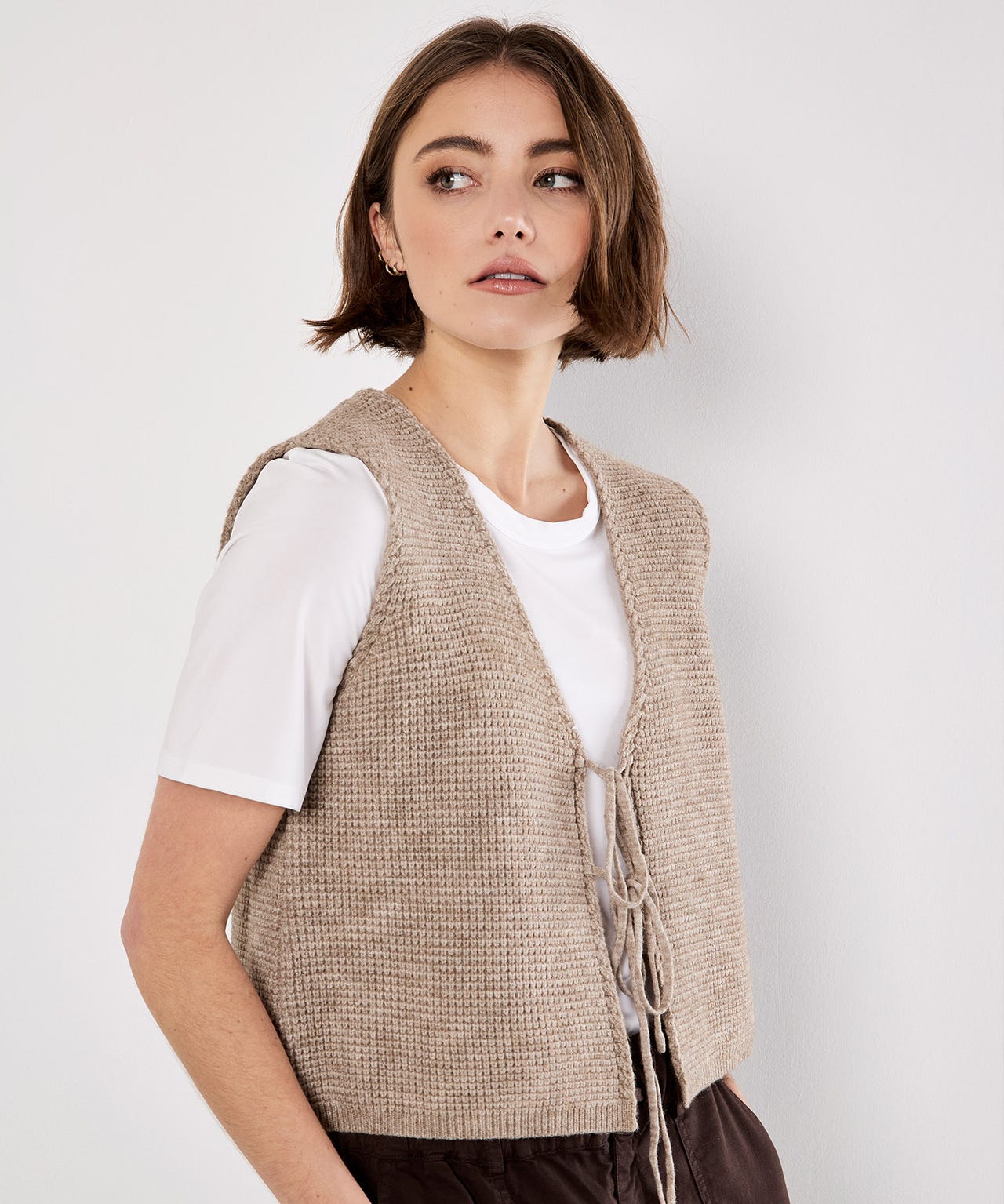 Damart Apricot Knitted Waistcoat Damart Apricot Knitted Waistcoat