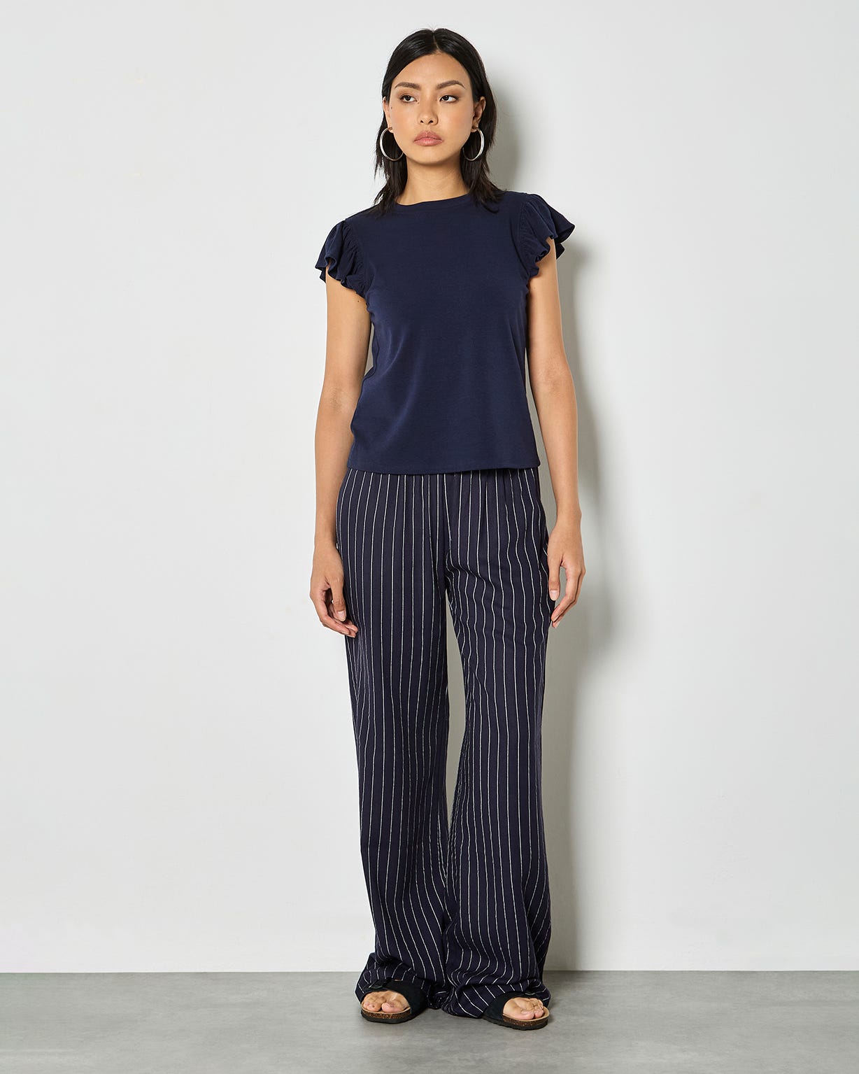 Damart Apricot Pinstripe Linen Trousers Damart Apricot Pinstripe Linen Trousers