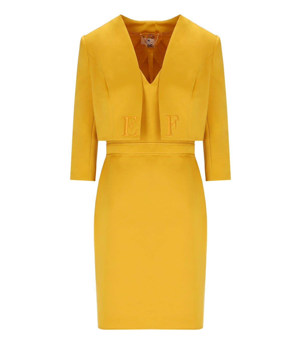 ELISABETTA FRANCHI YELLOW DRESS WITH BLAZER ELISABETTA FRANCHI YELLOW DRESS WITH BLAZER