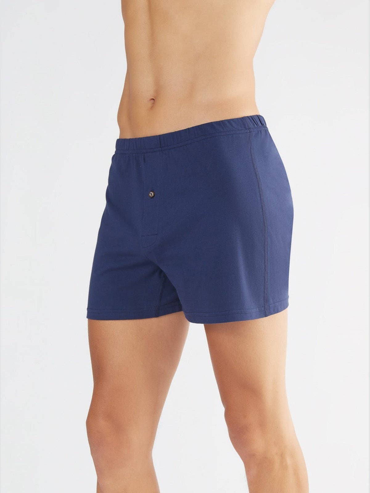 Organic Boxer Shorts with Button: Mens – L Dark Blue Organic Boxer Shorts with Button: Mens – L Dark Blue