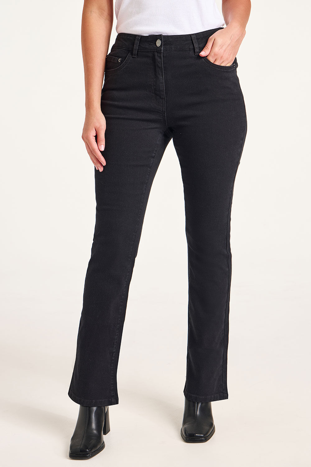 Bonmarche Black The Betty Bootcut Jeans, Size: Bonmarche Black The Betty Bootcut Jeans, Size: