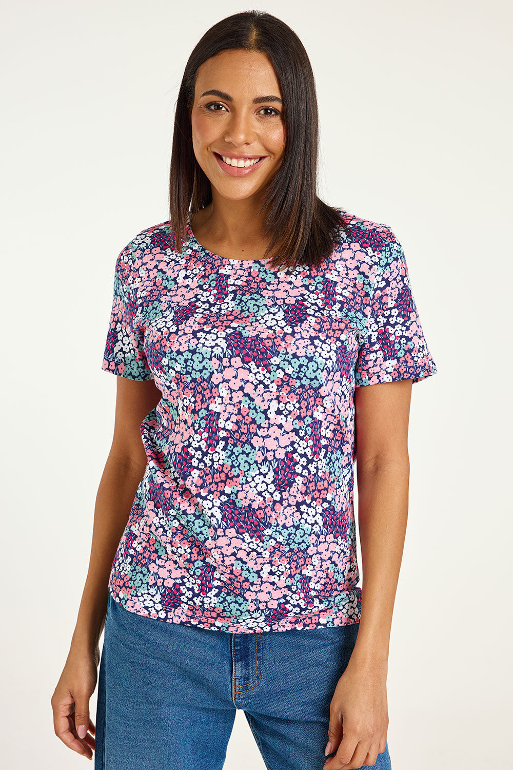 Bonmarche Multi Scoop Neck Ditsy Print shirt, Size: Bonmarche Multi Scoop Neck Ditsy Print shirt, Size: