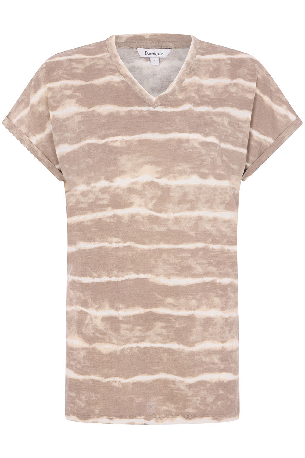Bonmarche Stone Tie Dye Stripe Print Short Sleeve Relaxed Fit shirt, Size: Bonmarche Stone Tie Dye Stripe Print Short Sleeve Relaxed Fit shirt, Size: