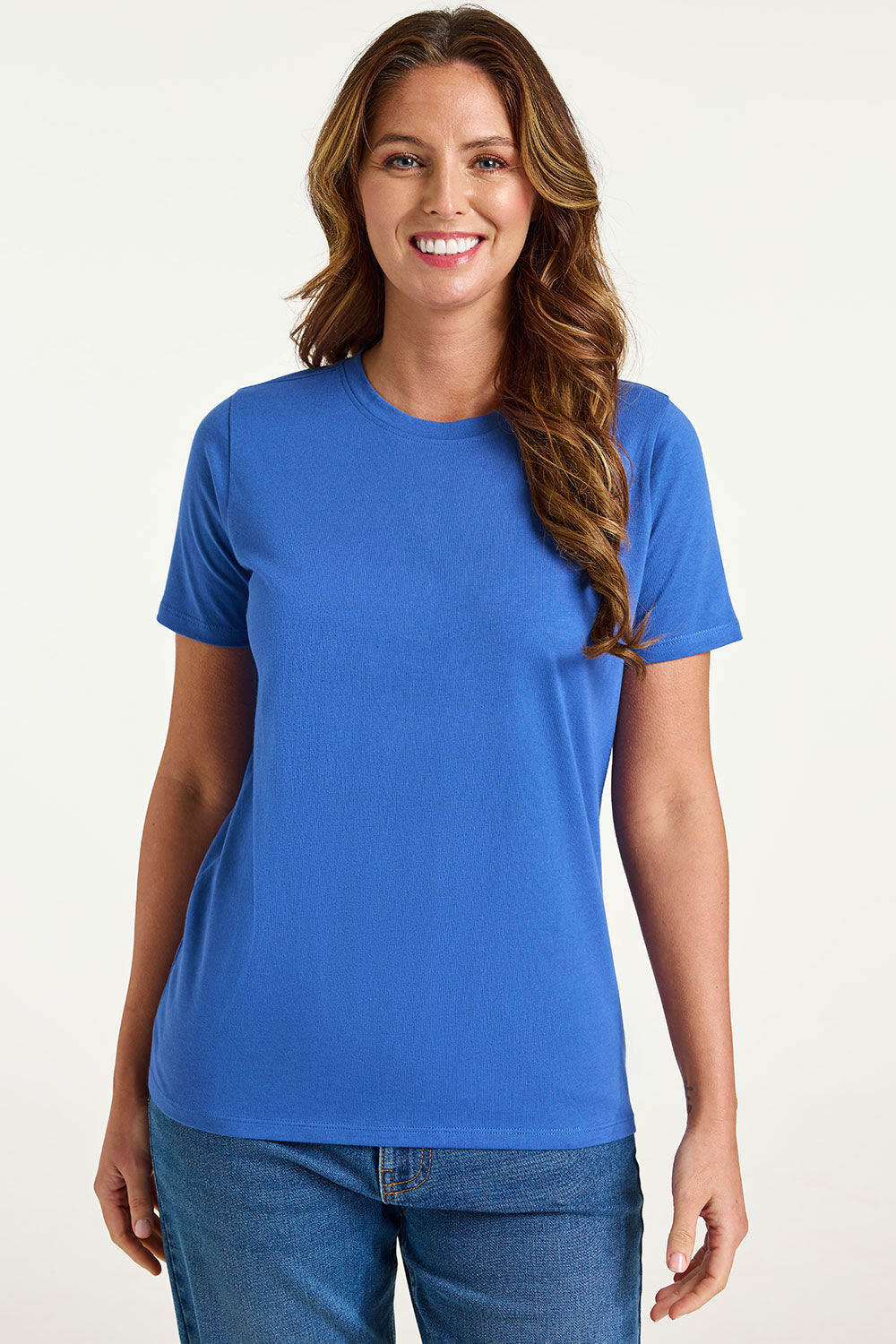 Bonmarche Blue Short Sleeve Regular Fit Crew Neck shirt, Size: Bonmarche Blue Short Sleeve Regular Fit Crew Neck shirt, Size: