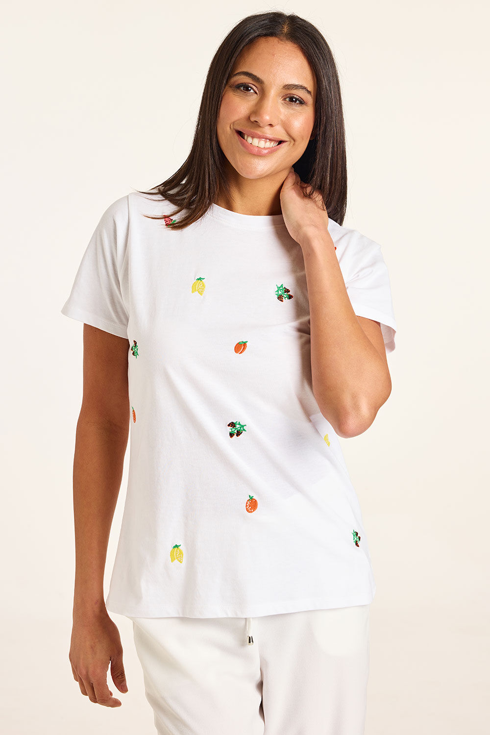 Bonmarche Embroidered Fruit shirt Bonmarche Embroidered Fruit shirt