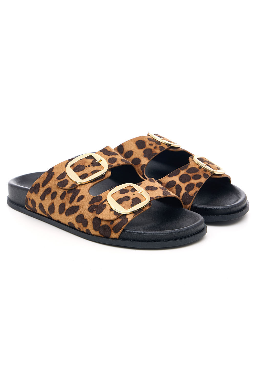 Bonmarche Double Strap Animal Print Flat Sandals Bonmarche Double Strap Animal Print Flat Sandals