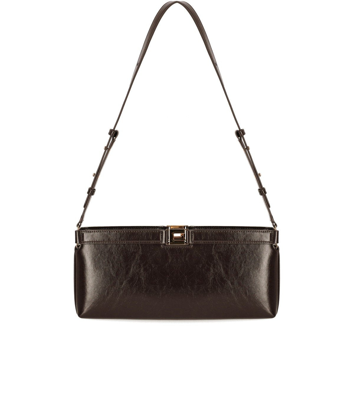 ELISABETTA FRANCHI DARK CHOCOLATE BAGUETTE BAG ELISABETTA FRANCHI DARK CHOCOLATE BAGUETTE BAG