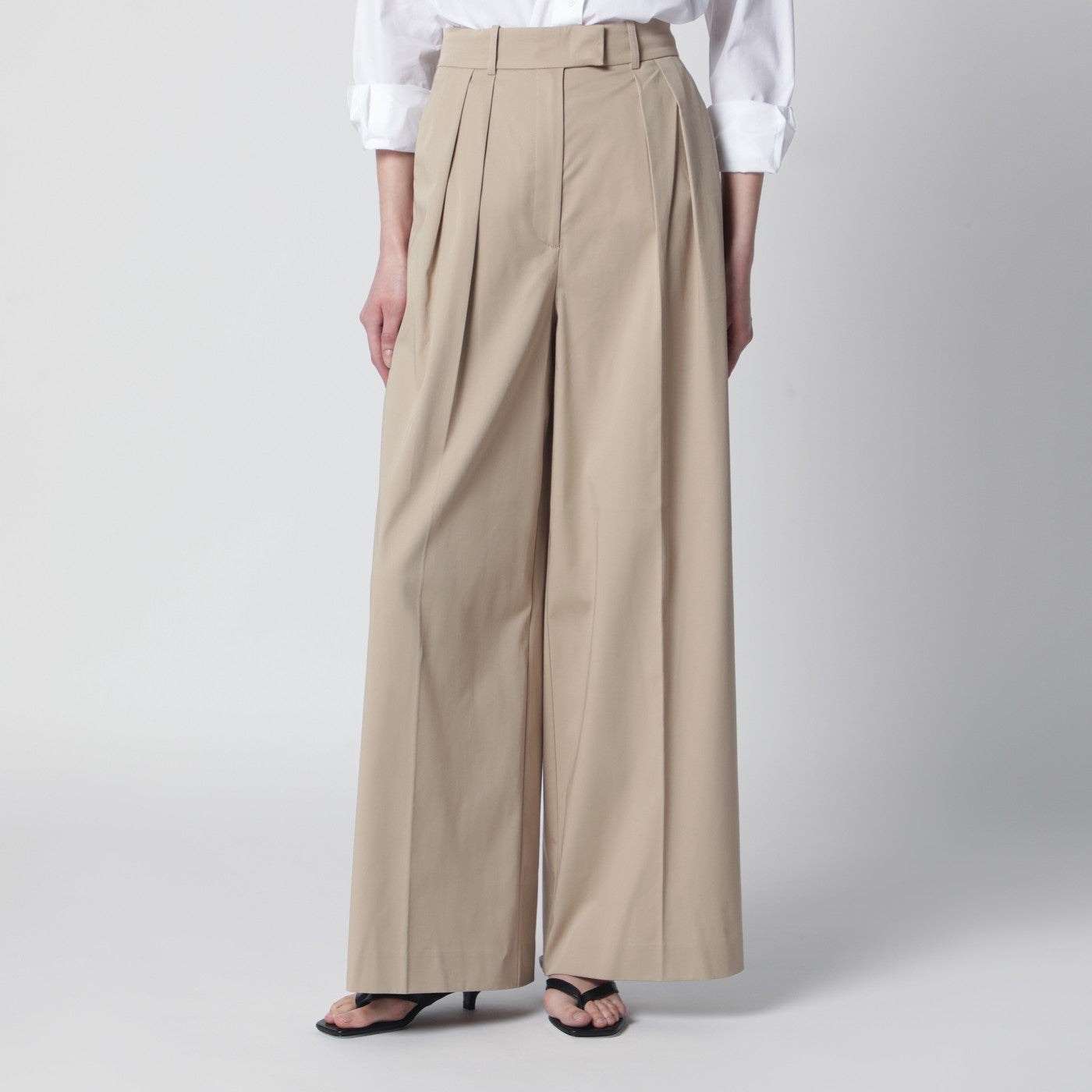 Beige Lou trousers with pleats Beige Lou trousers with pleats
