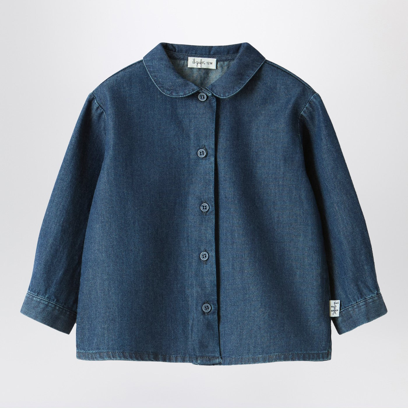 Baby shirt in blue denim Baby shirt in blue denim