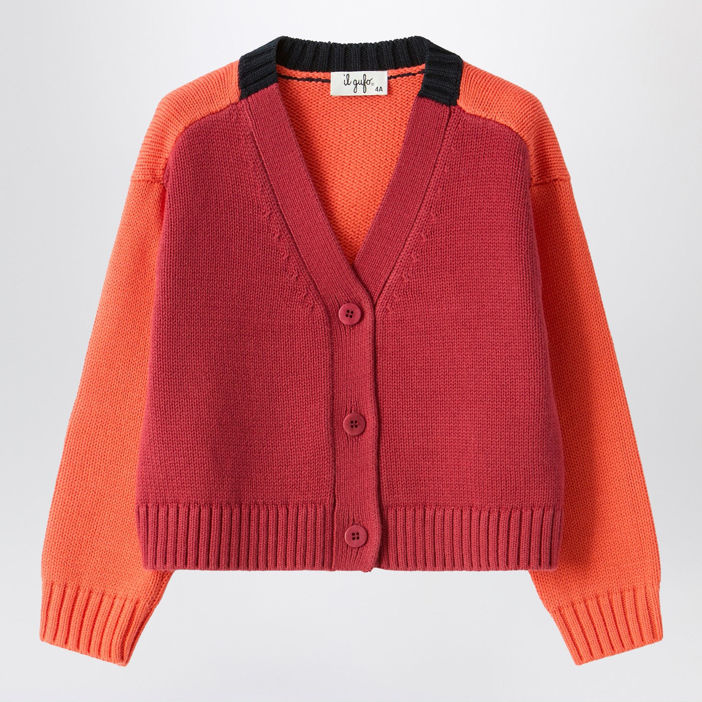 Color-block organic cotton cardigan Color-block organic cotton cardigan