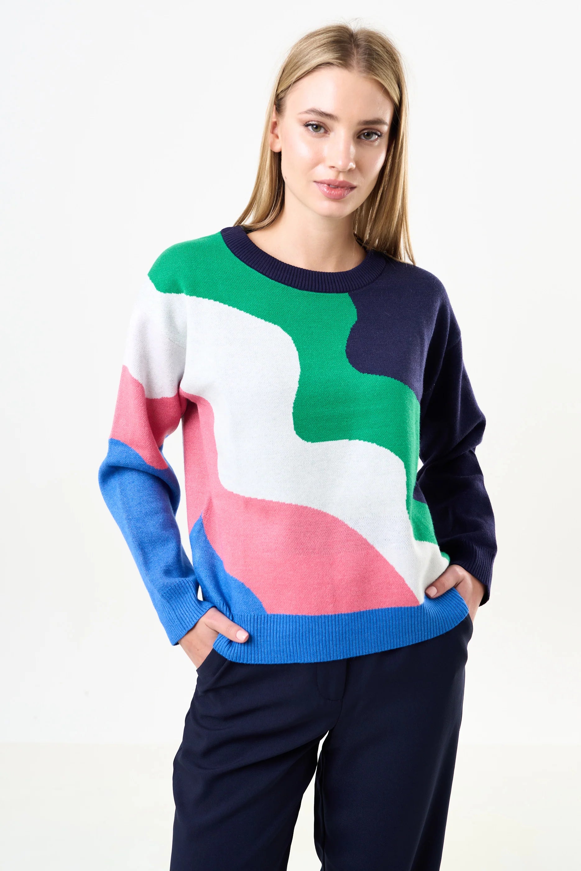 Abra Squiggle Engineered Jacquard Jumper Abra Squiggle Engineered Jacquard Jumper