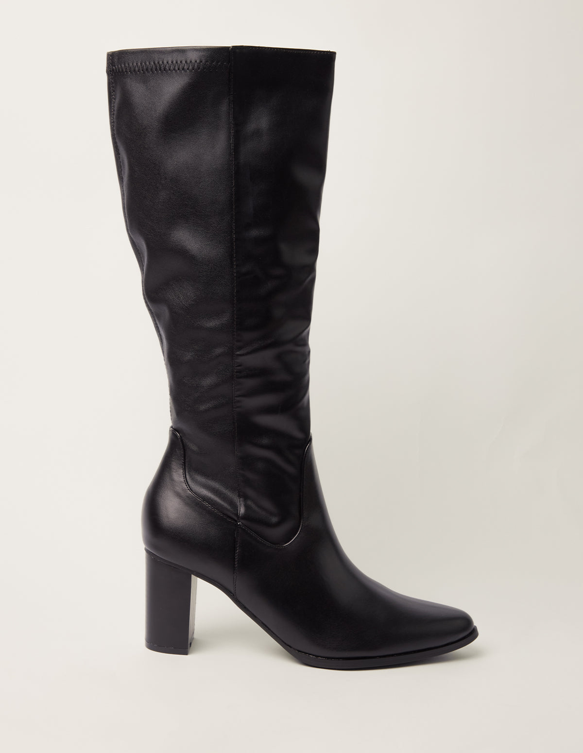 Knee High Leather Look Boots – BLACK Knee High Leather Look Boots – BLACK