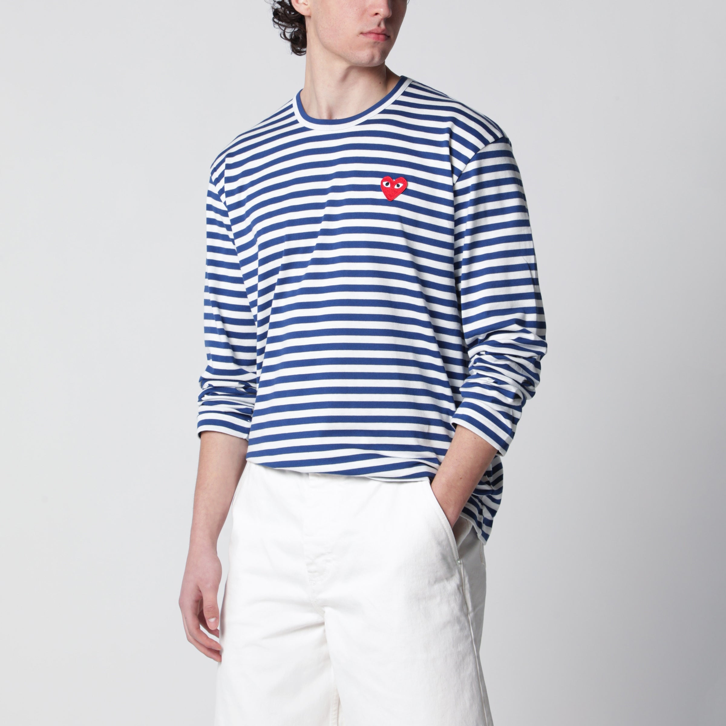 Navywhite striped cotton long-sleeve top Navywhite striped cotton long-sleeve top