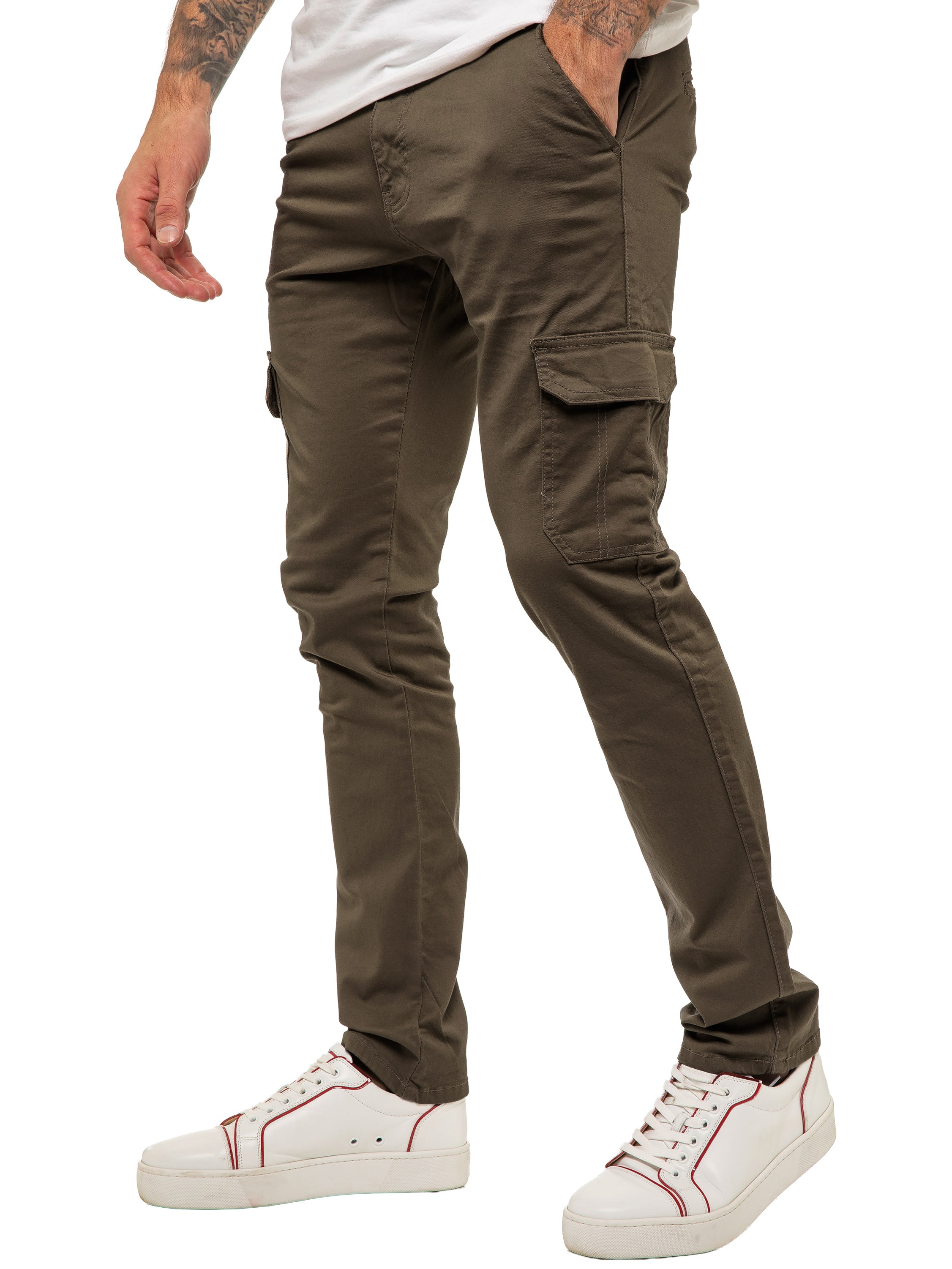 Mens Cargo Combat Slim Fit Trousers