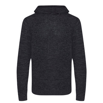 Knitted Recycled Hoodie – Charcoal Black Knitted Recycled Hoodie – Charcoal Black