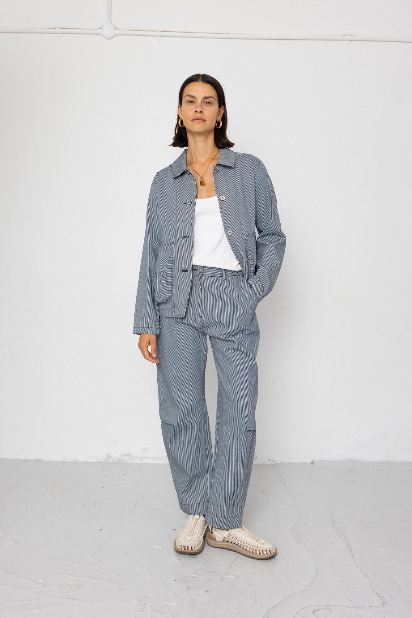 Barrel Trousers – Indigo Ticking Stripe