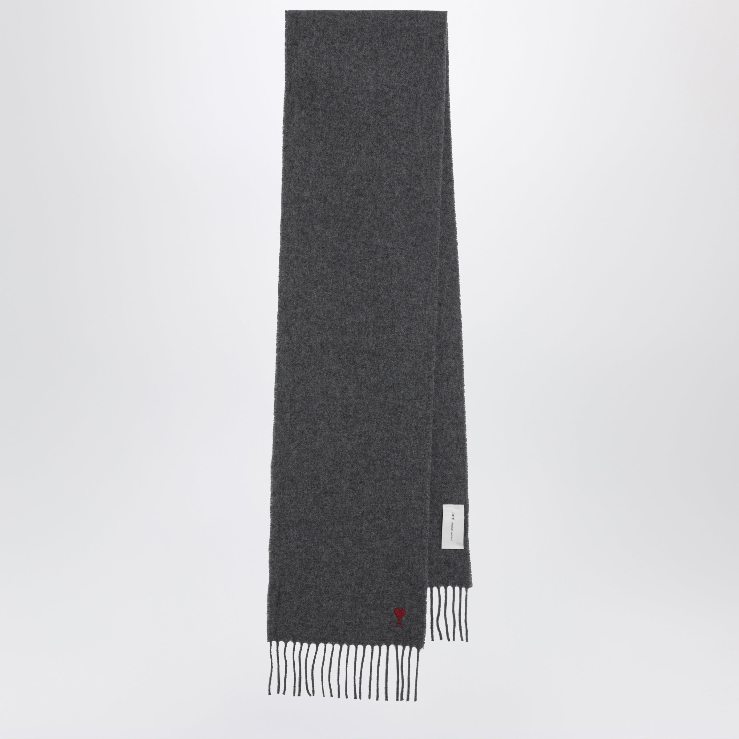 Dark grey Ami De Coeur wool scarf