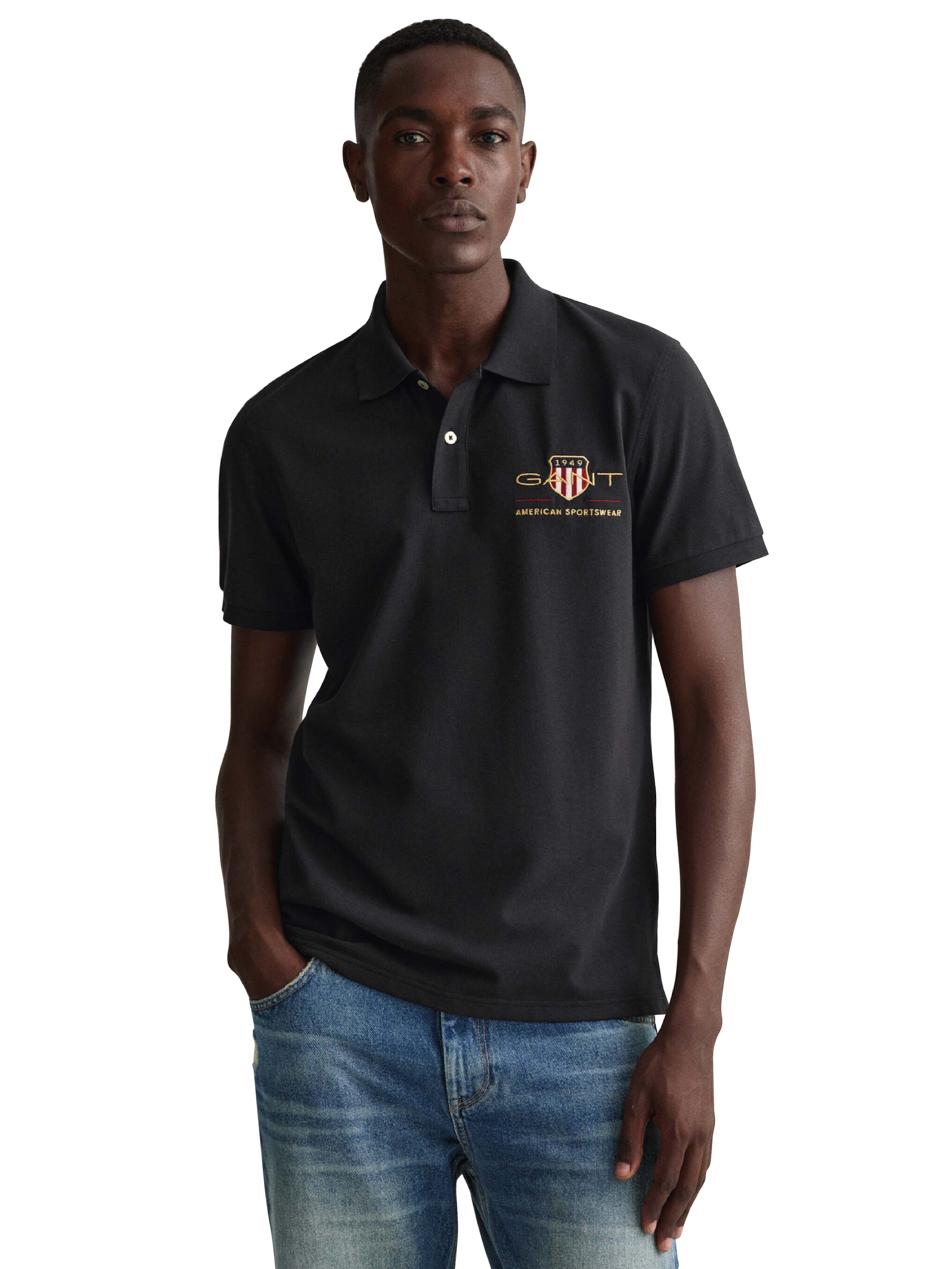 Gant Mens Original Designer Polo Shirt – M Black Gant Mens Original Designer Polo Shirt – M Black