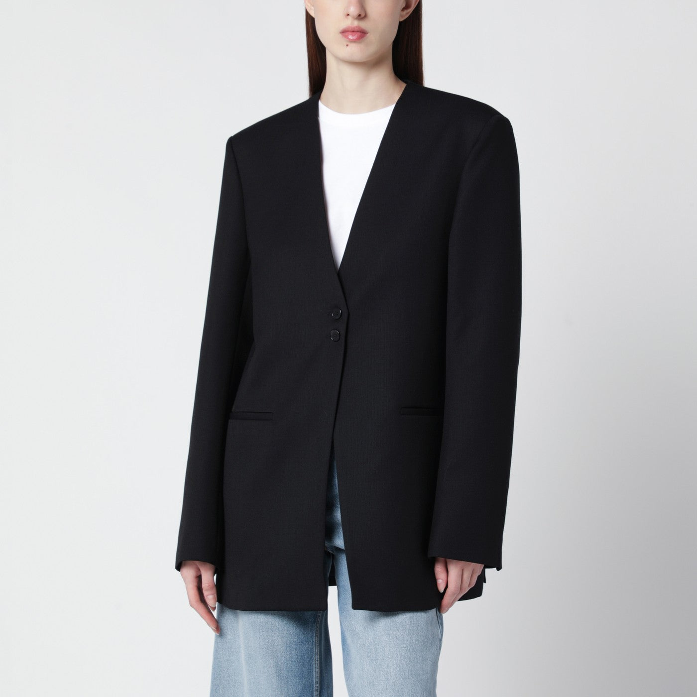 Winsen black wool-blend jacket