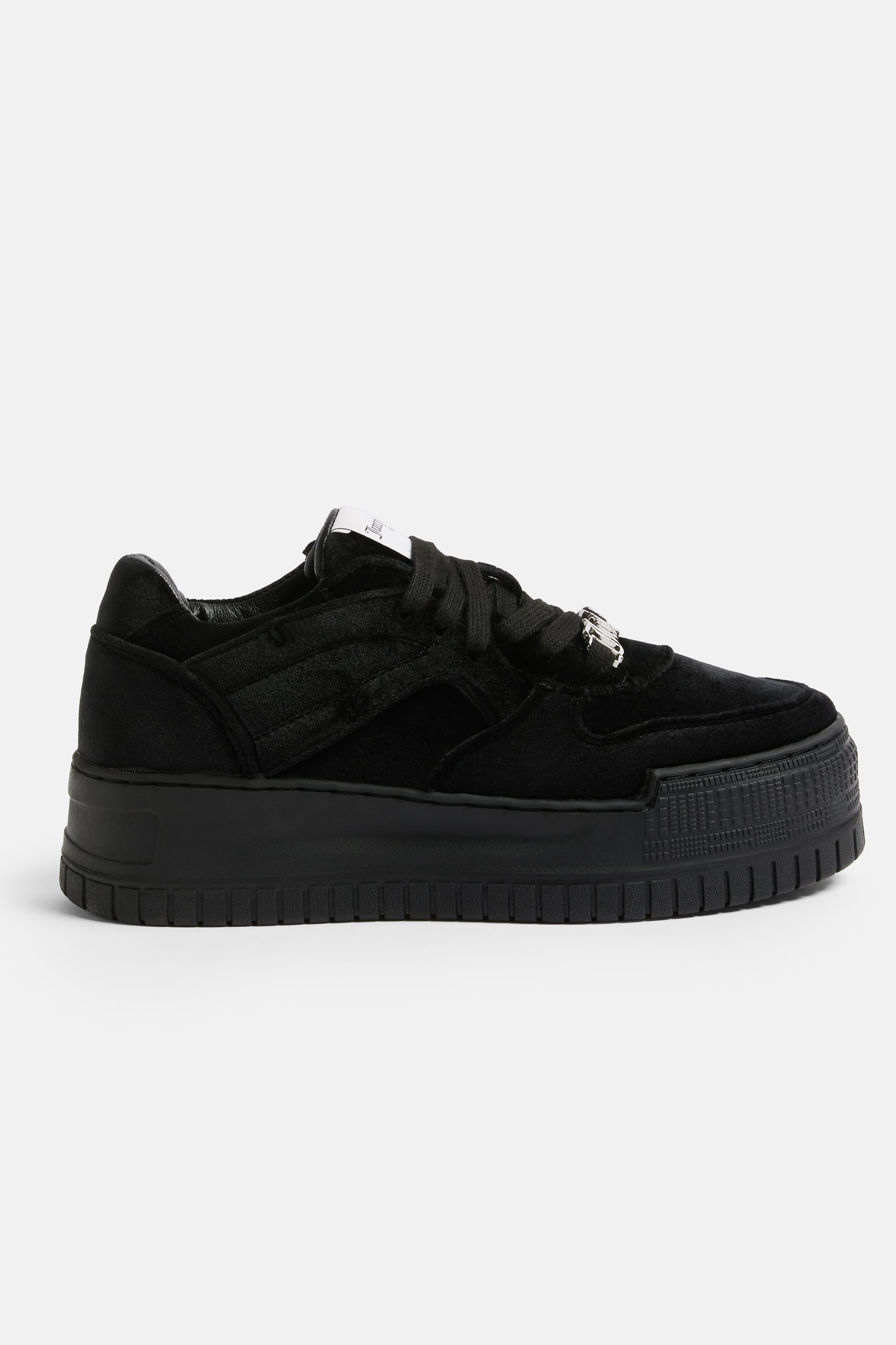 BLACK STACKED VELVET SNEAKER – Black BLACK STACKED VELVET SNEAKER – Black