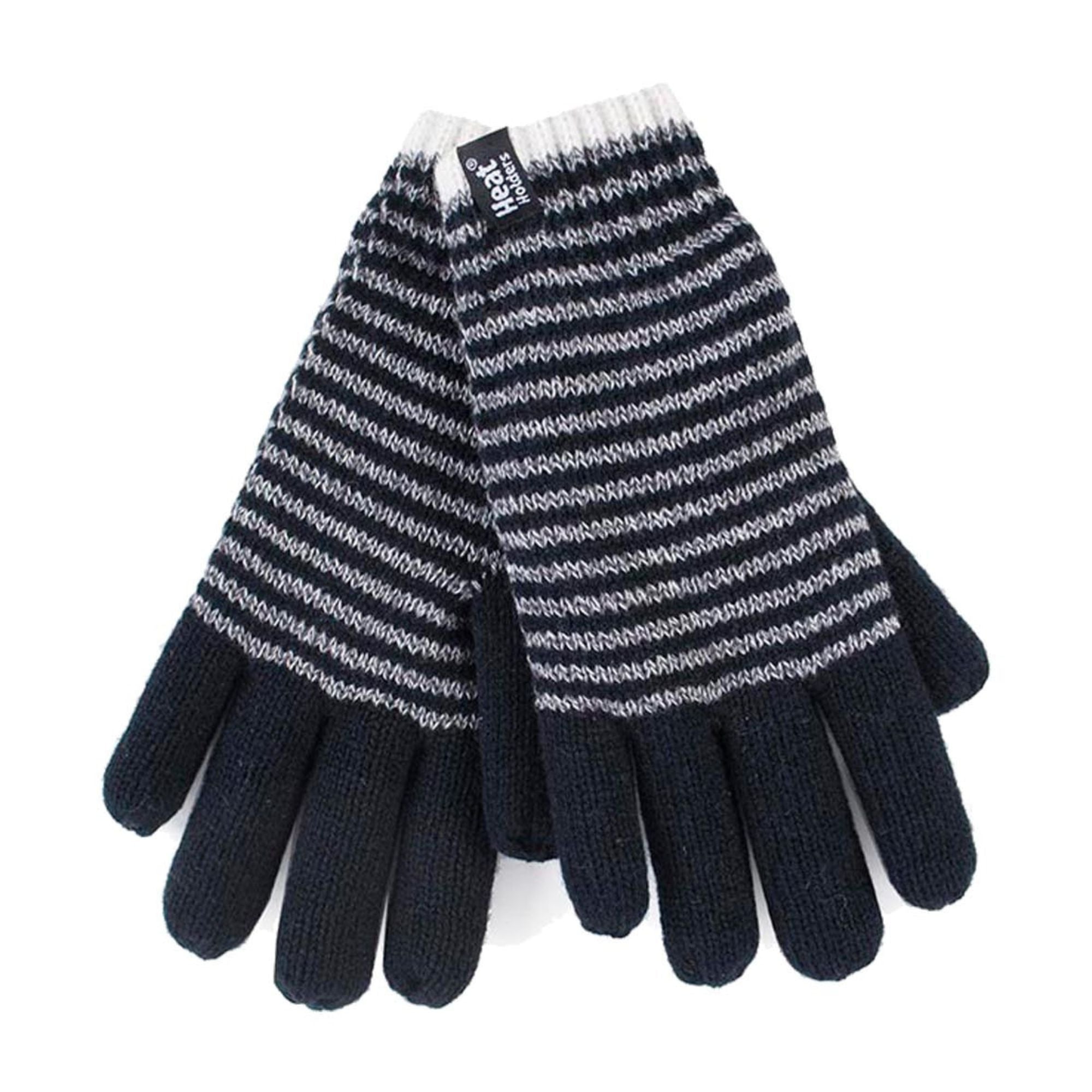 Ladies Striped Fleece Lined Knitted Warm Thermal Winter Gloves – SM Black Oslo Ladies Striped Fleece Lined Knitted Warm Thermal Winter Gloves – SM Black Oslo