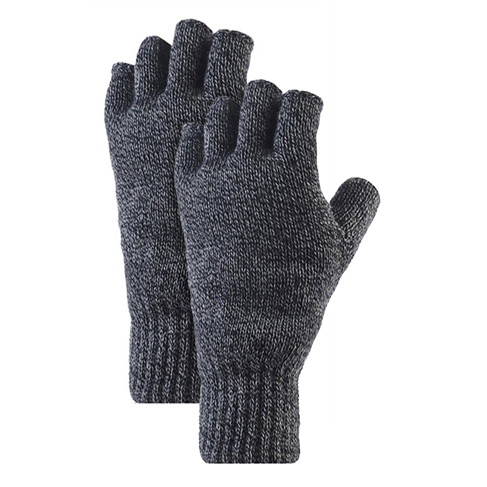 Mens Fingerless Gloves with Thermal Fleece Lining – Pack – One Size Grey Mens Fingerless Gloves with Thermal Fleece Lining – Pack – One Size Grey