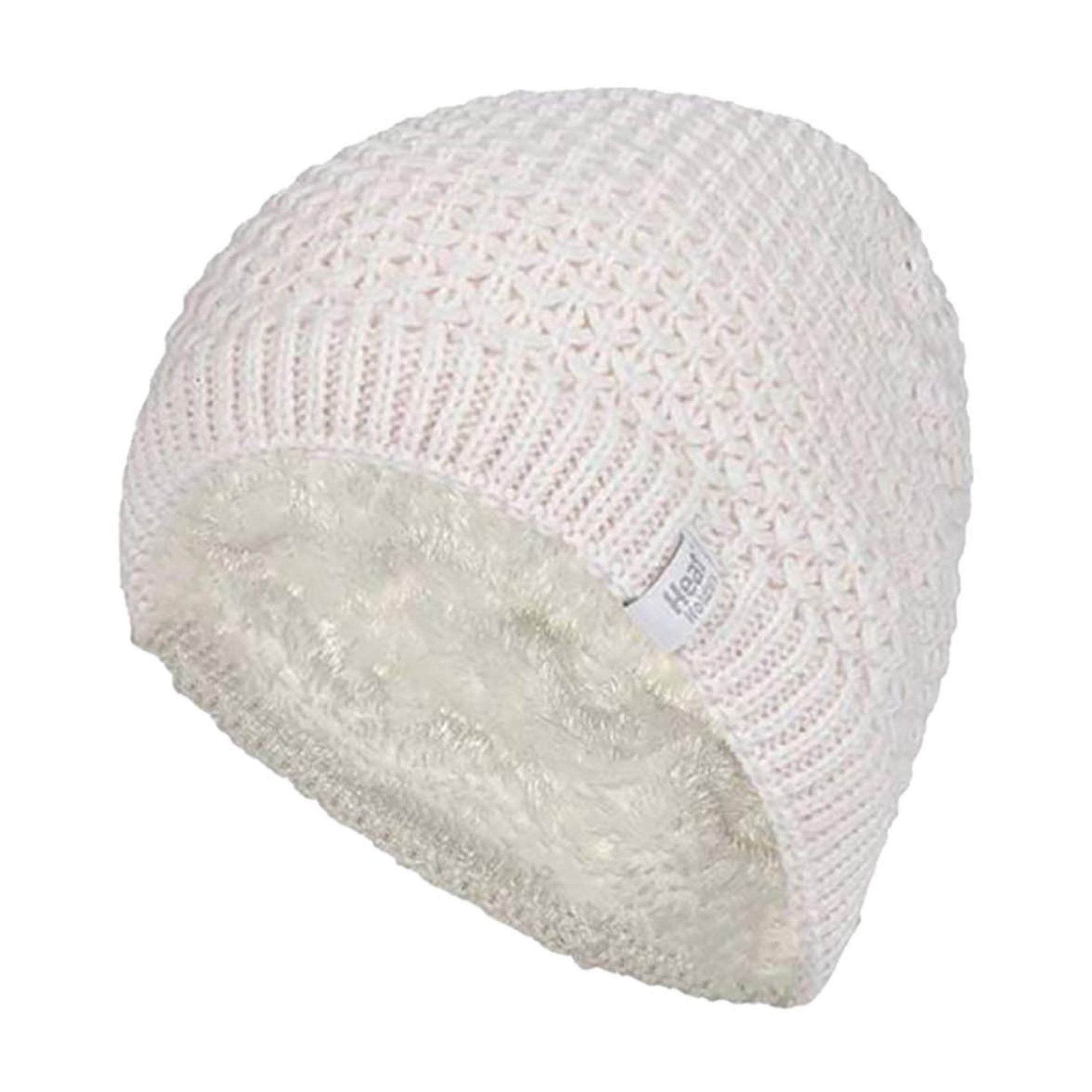 Ladies Crochet Knit Fleece Lined Warm Thermal Winter Beanie Hat – One Size Cream Ladies Crochet Knit Fleece Lined Warm Thermal Winter Beanie Hat – One Size Cream