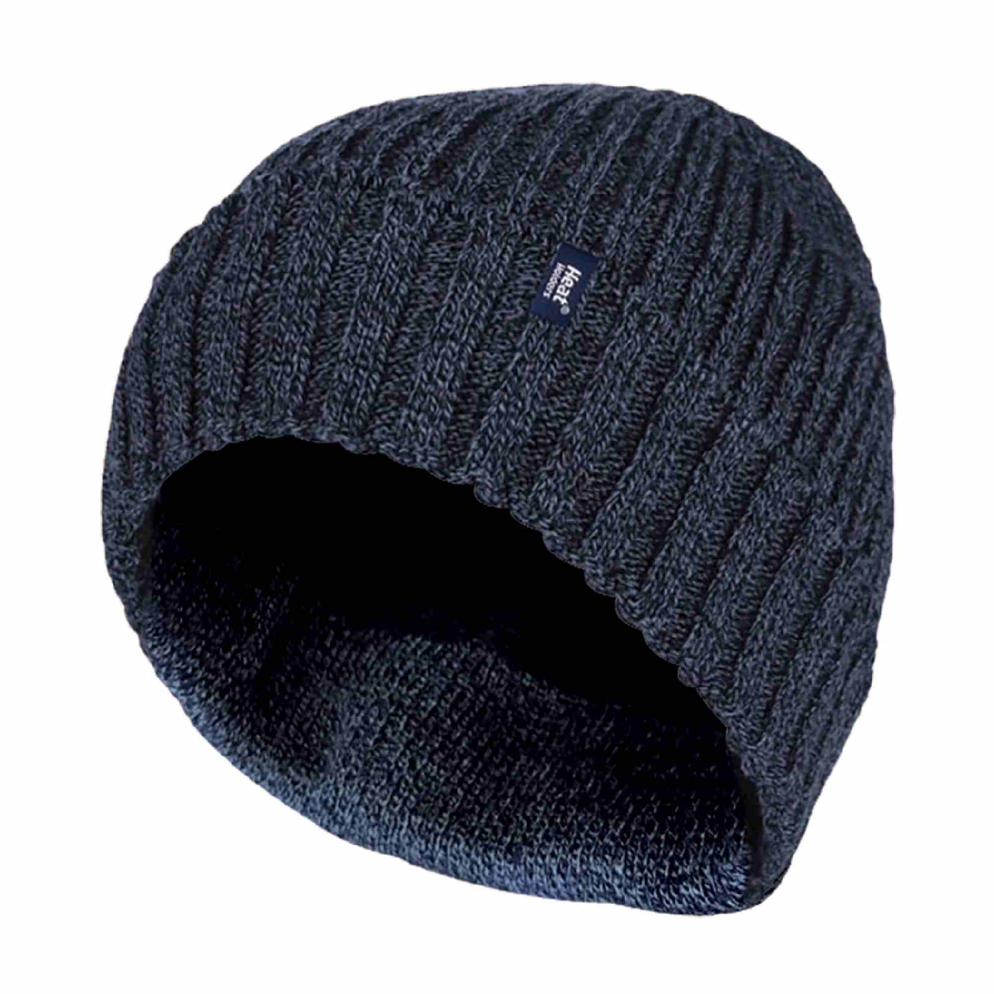 Mens Ribbed Knit Fleece Lined Turn Over Cuff Thermal Beanie Hat – One Size Navy Mens Ribbed Knit Fleece Lined Turn Over Cuff Thermal Beanie Hat – One Size Navy