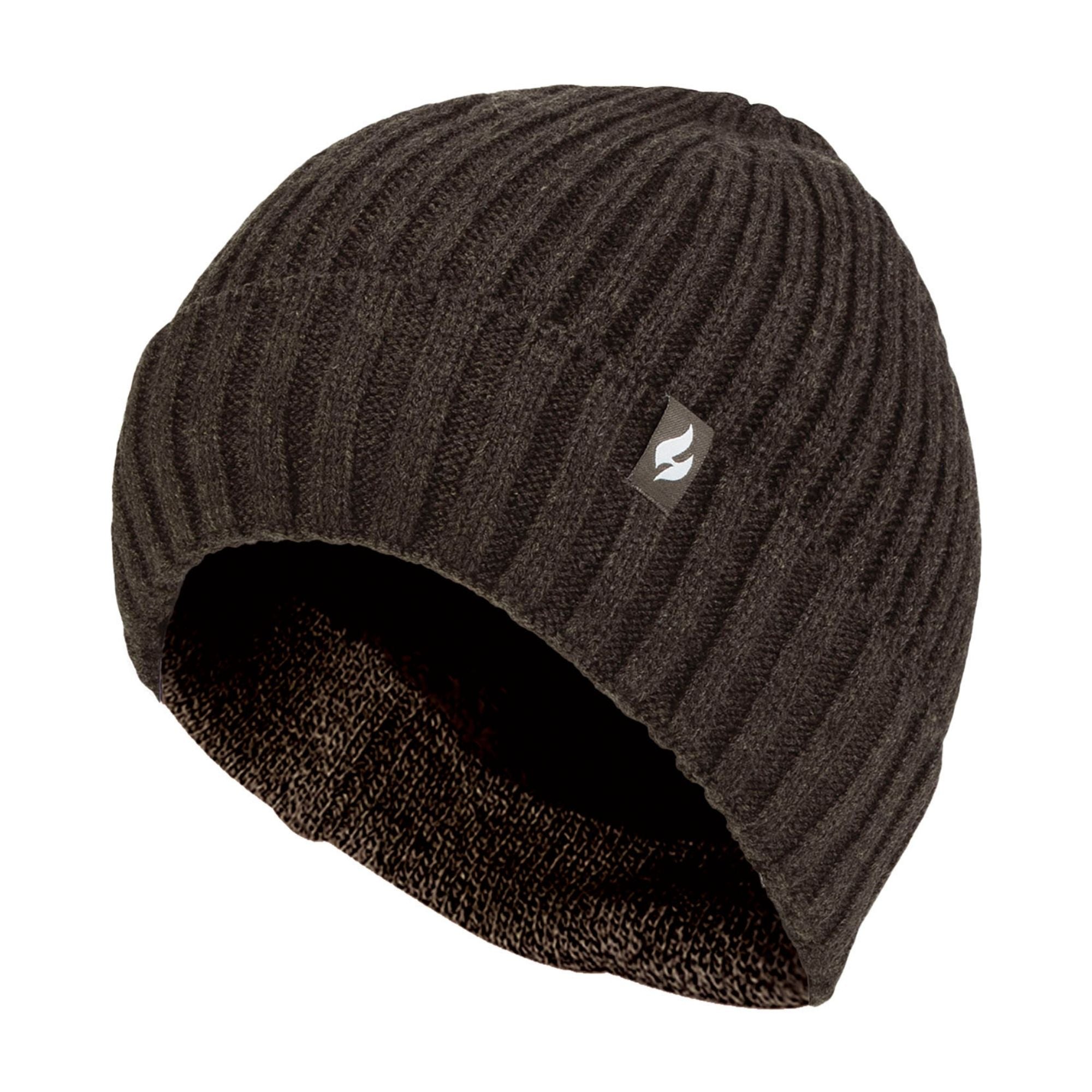 Mens Ribbed Knit Fleece Lined Turn Over Cuff Thermal Beanie Hat – One Size Forest Green Mens Ribbed Knit Fleece Lined Turn Over Cuff Thermal Beanie Hat – One Size Forest Green