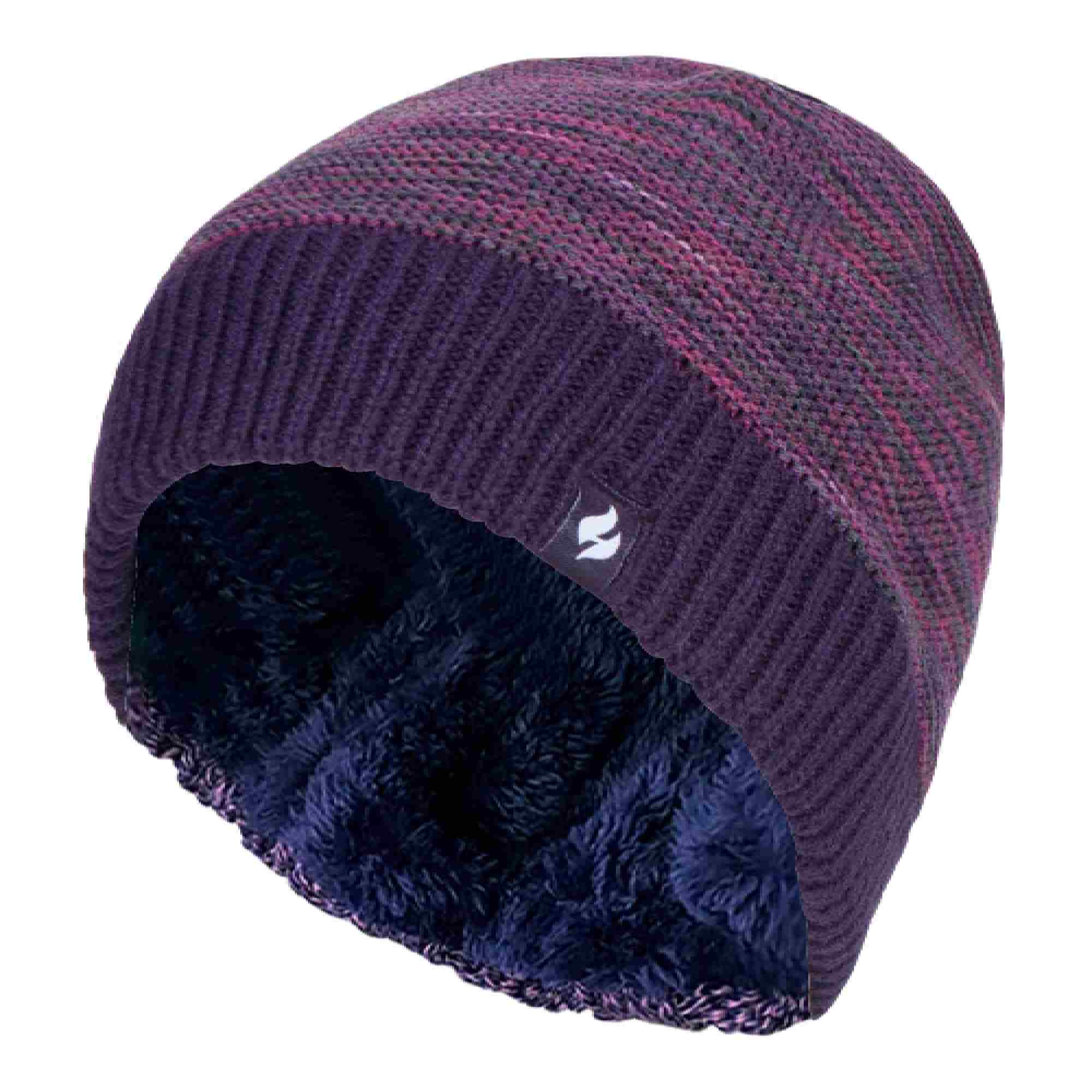 Ladies Thermal Knitted Beanie Hat for Winter – One Size Purple Ladies Thermal Knitted Beanie Hat for Winter – One Size Purple