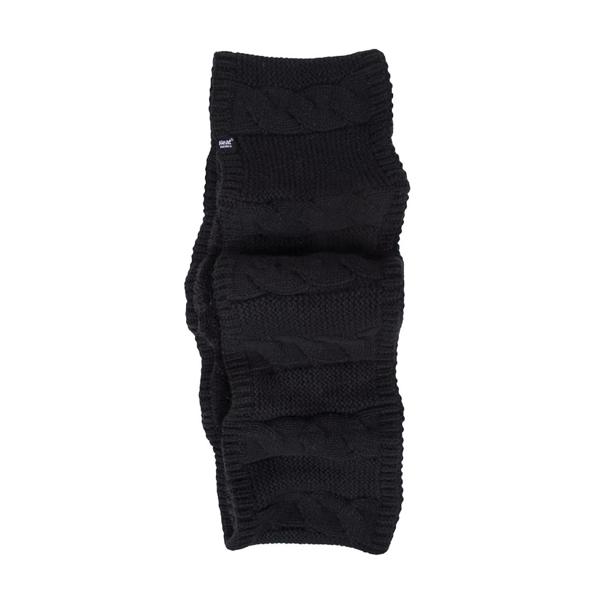 Ladies Winter Fleece Lined Cable Knit Thermal Snood Infinity Scarf – One Size Black Ladies Winter Fleece Lined Cable Knit Thermal Snood Infinity Scarf – One Size Black