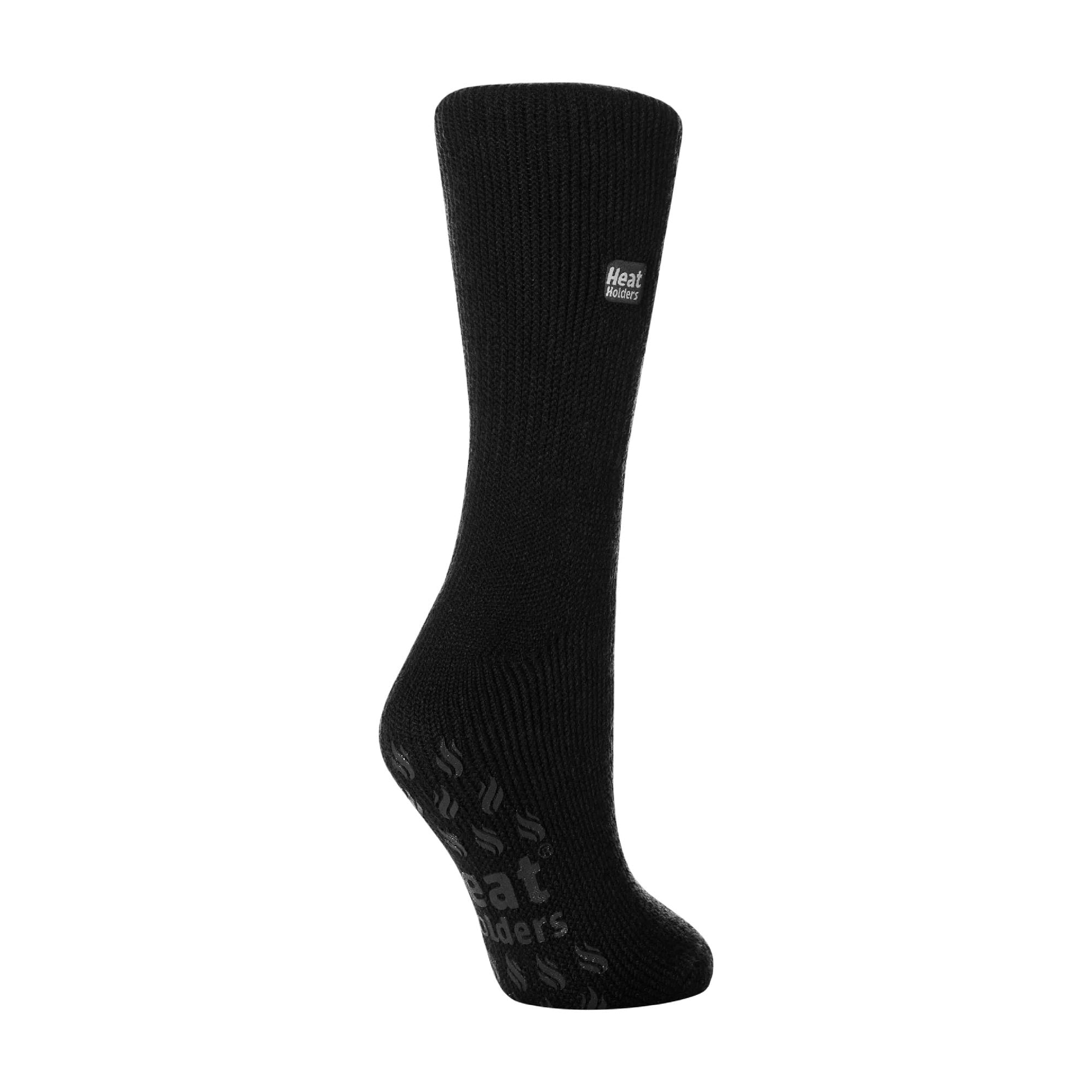 Ladies Extra Warm Fluffy Non Slip Thermal Slipper Socks – – Black Ladies Extra Warm Fluffy Non Slip Thermal Slipper Socks – – Black