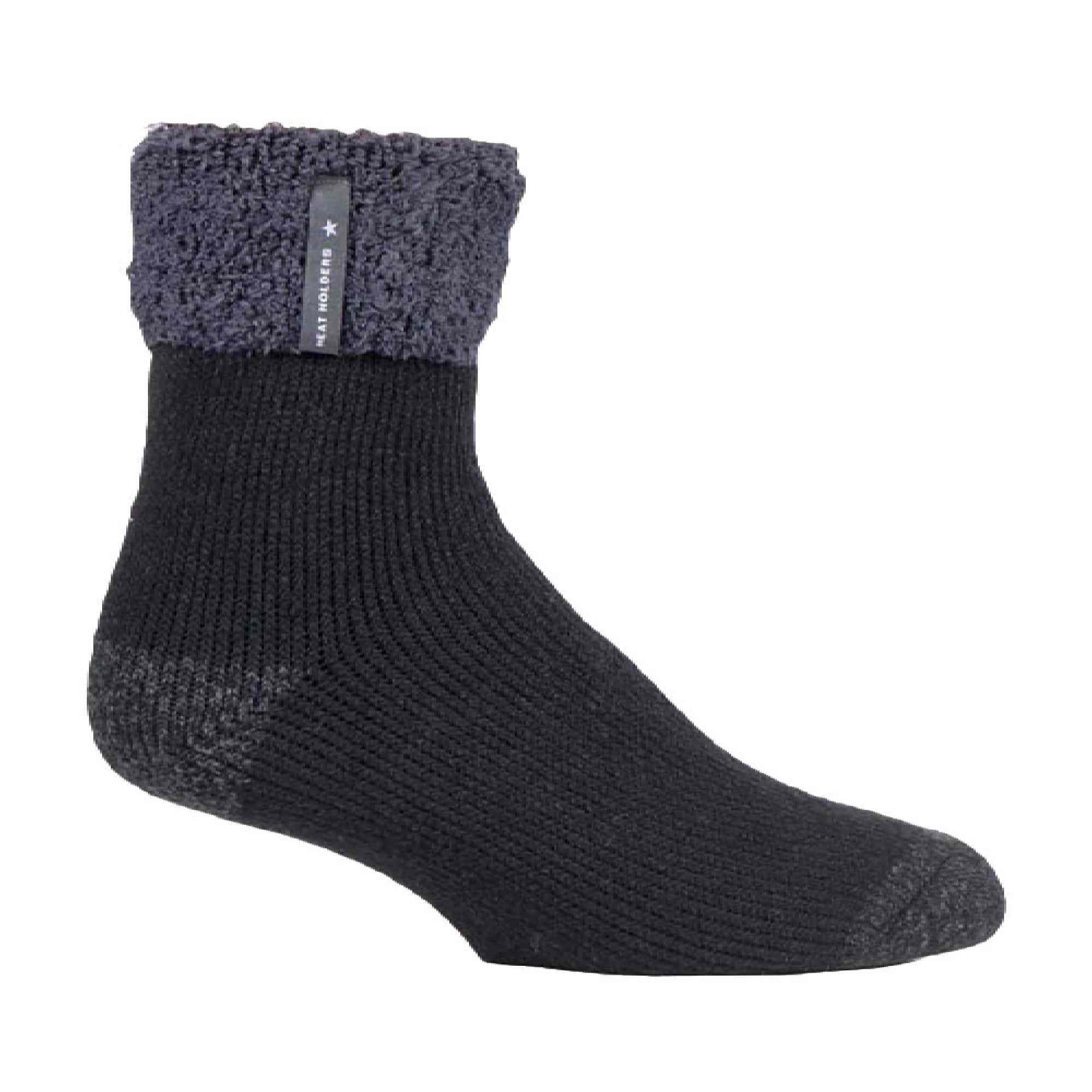 Mens Warm Luxury Fleece Lined Thermal Lounge Bed Socks – – Black Mens Warm Luxury Fleece Lined Thermal Lounge Bed Socks – – Black