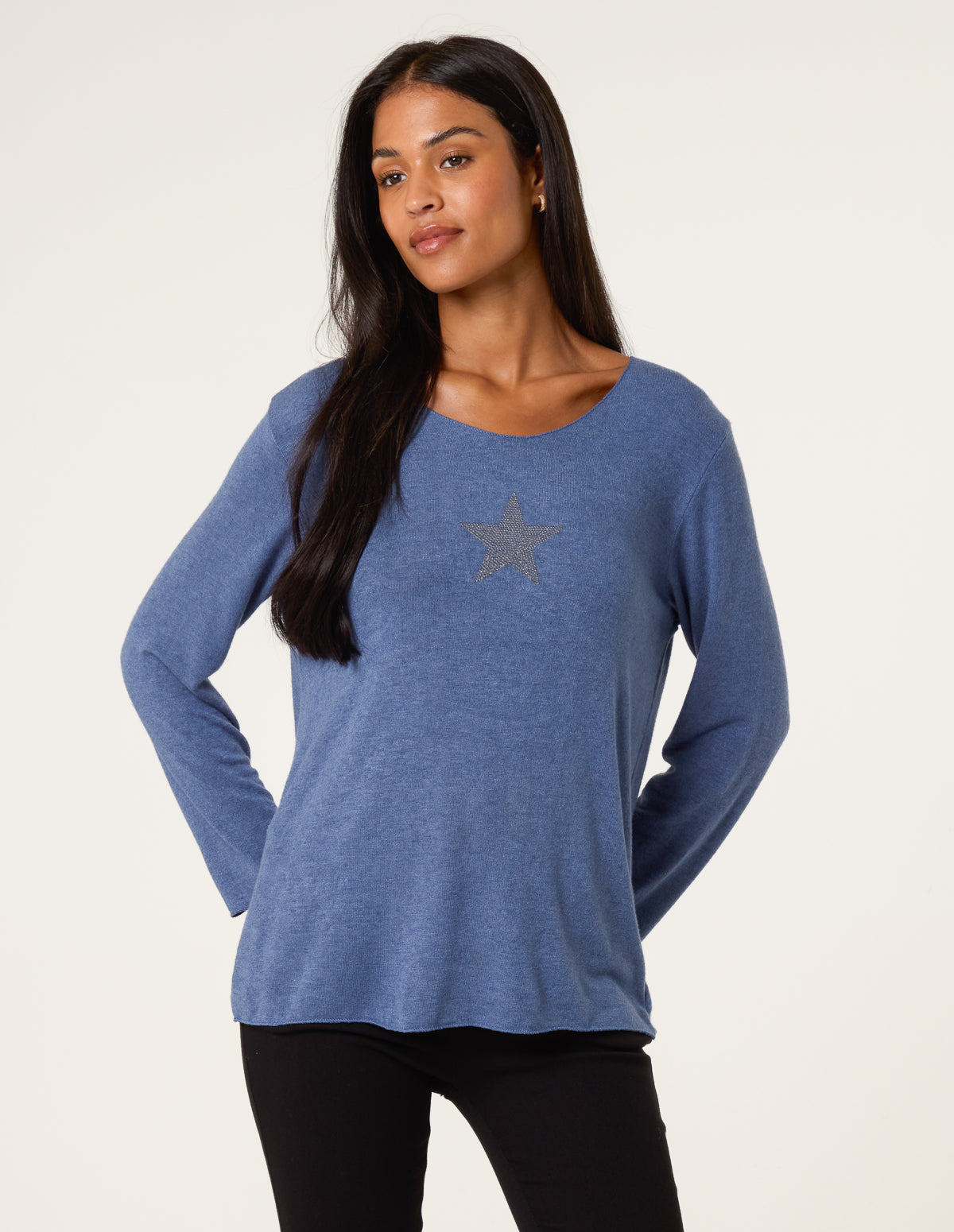 Diamante Star Long Sleeve Jumper – ONE DENIM Diamante Star Long Sleeve Jumper – ONE DENIM