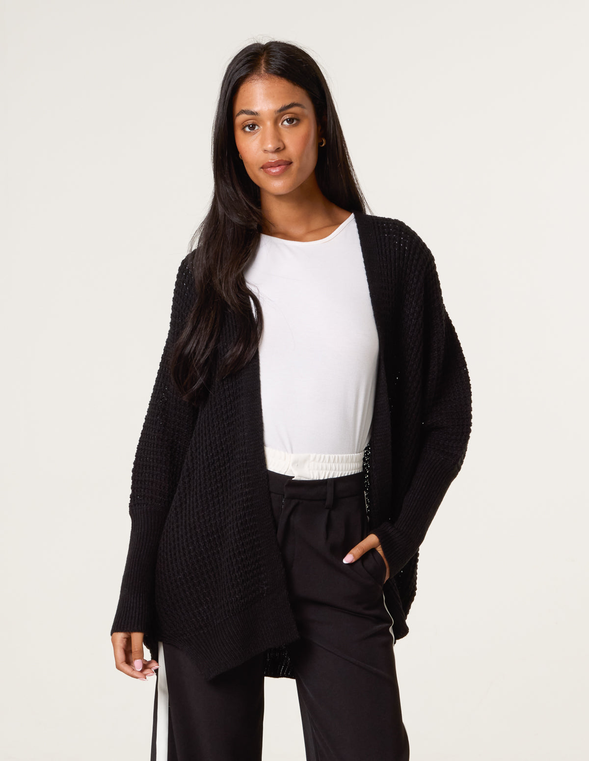 Textured Cardigan – ONE BLACK Textured Cardigan – ONE BLACK