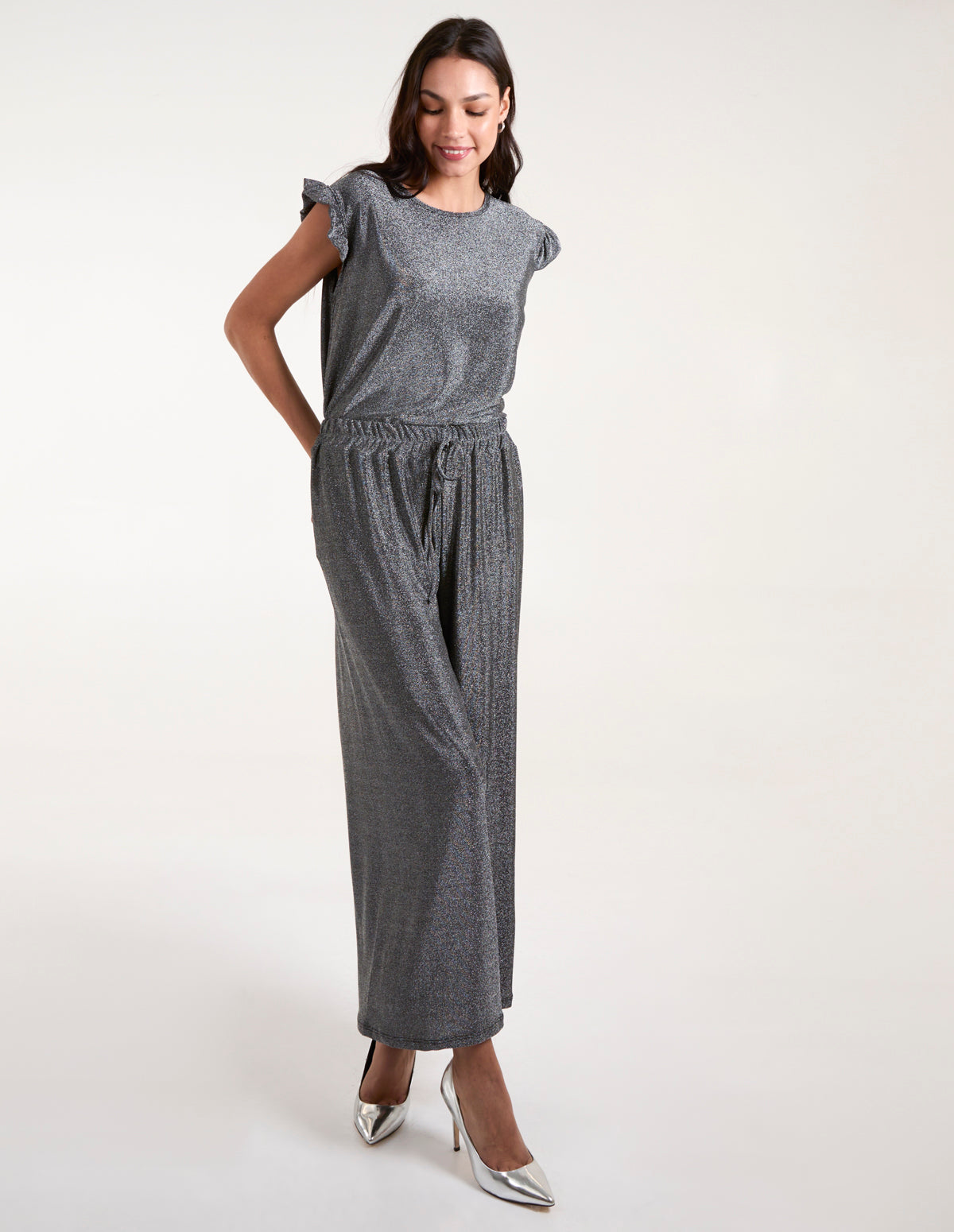 Metallic Trousers – SM BLACKSILVER Metallic Trousers – SM BLACKSILVER