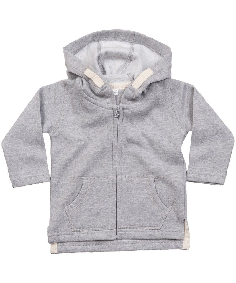 Organic Cotton Baby Hoodie – – Months Heather Grey Marl Organic Cotton Baby Hoodie – – Months Heather Grey Marl