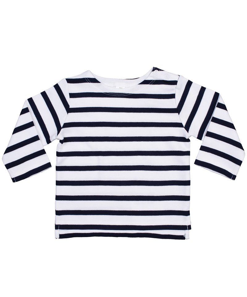 Organic Baby Striped Long Sleeve Breton Top – – Months White Nautical Navy Organic Baby Striped Long Sleeve Breton Top – – Months White Nautical Navy