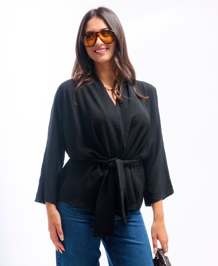 Black Soft Belted Jacket Black Soft Belted Jacket