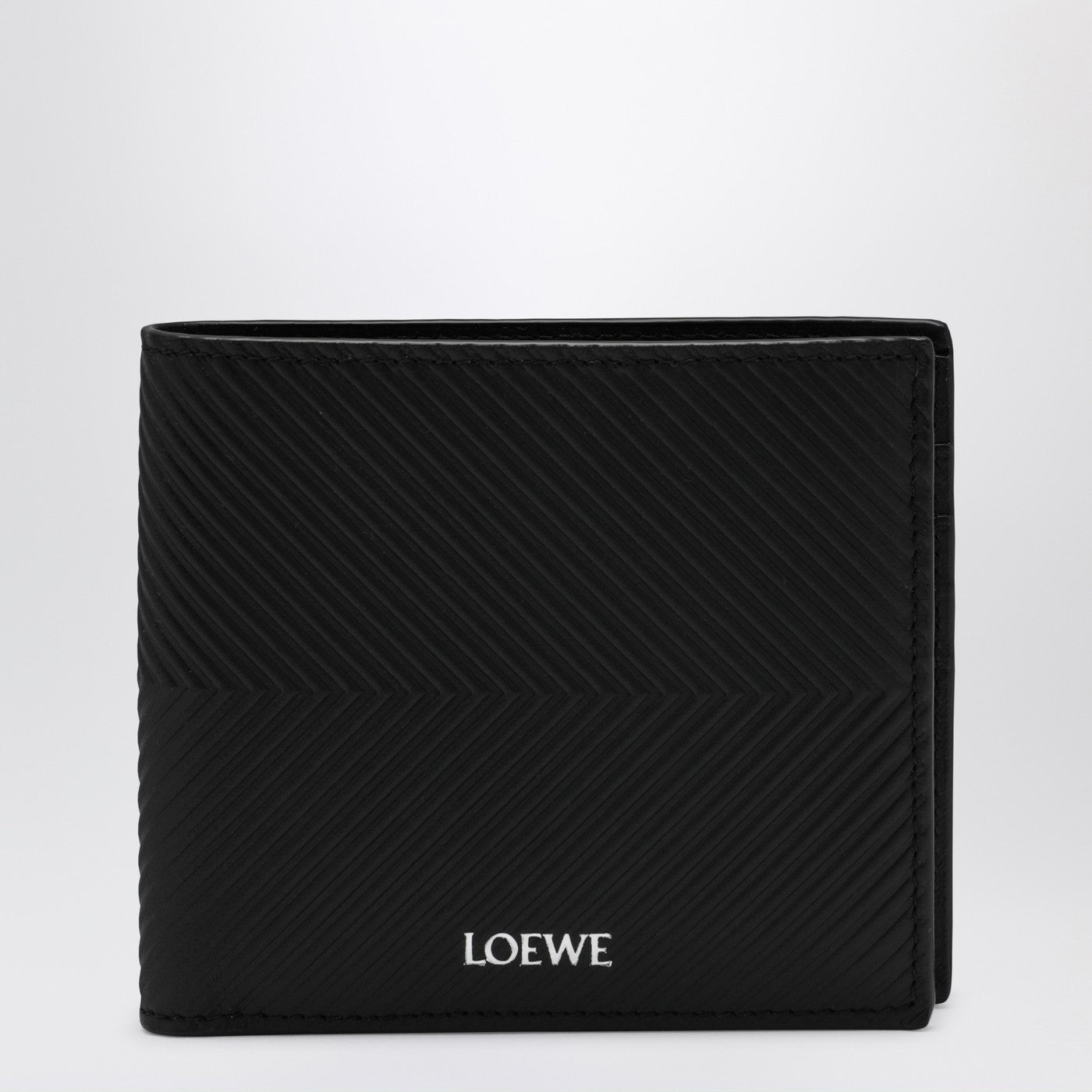 Bifold wallet in textured black calf leather Bifold wallet in textured black calf leather